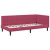 vidaXL Corner Bed Frame with Headboard Wine Red 90 cm x 190 cm Velvet