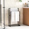 vidaXL Freestanding Towel Rack Black 48x24x78.5 cm Iron