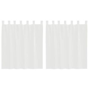 vidaXL Voile Curtains with Rod Pockets 2 pcs White
