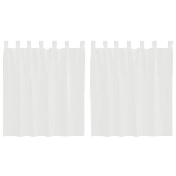 vidaXL Voile Curtains with Rod Pockets 2 pcs White