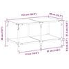 vidaXL Coffee Table with Transparent Glass Top 78.5x40x40 cm Steel