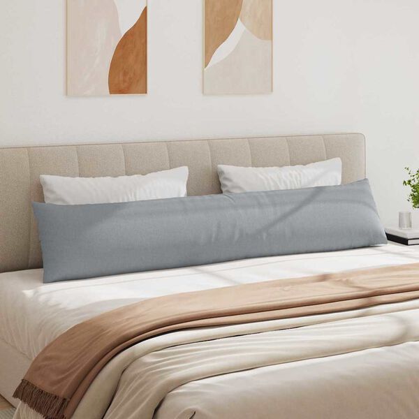 vidaXL Sofa Pillows 2 pcs Light Grey 200 x 40 cm Fabric