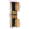 vidaXL Bathroom Cabinet 40x27x180 cm Iron and Solid Wood Mango