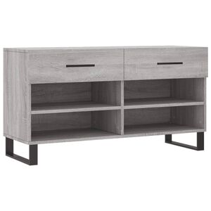 vidaXL Shoe Bench Grey Sonoma 102x35x55 cm Engineered Wood