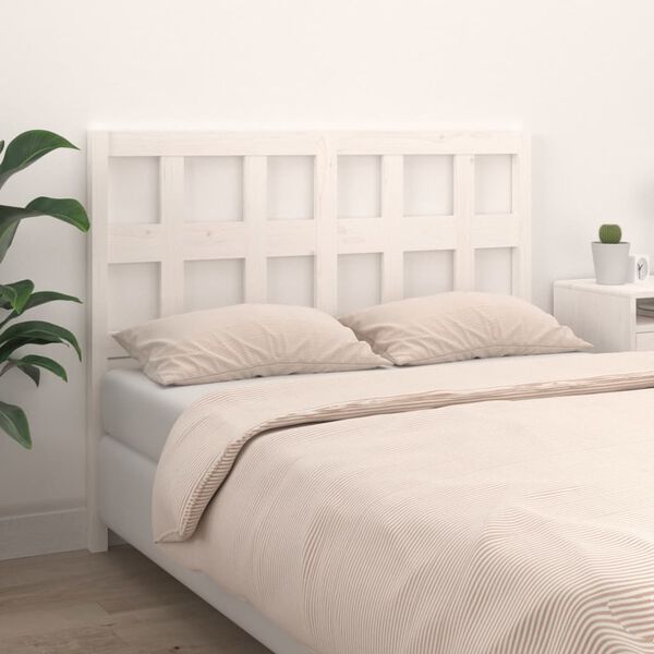 vidaXL Bed Headboard White 205.5x4x100 cm Solid Wood Pine