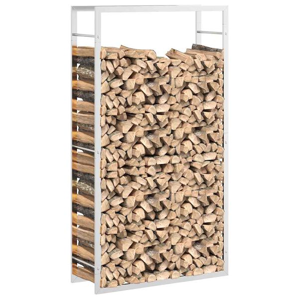vidaXL Firewood Rack 80x28x154 cm Stainless Steel
