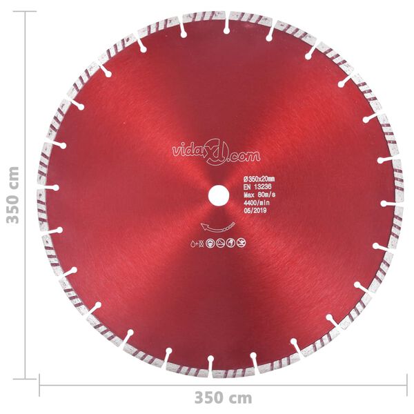 vidaXL Diamond Cutting Disc with Turbo Steel 350 mm