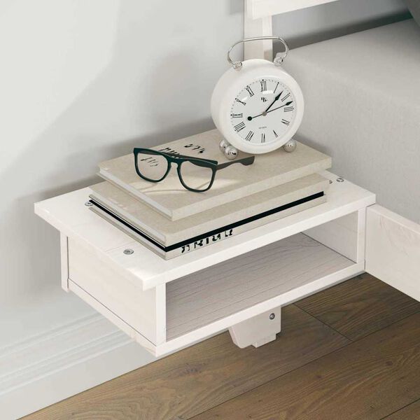 vidaXL Bed Frame with Headboard White 140 x 200 cm Solid Pine Wood