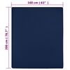vidaXL Jersey Fitted Sheet Navy Blue 160x200 cm Cotton