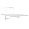vidaXL Metal Bed Frame without Mattress with Headboard White 90x190cm