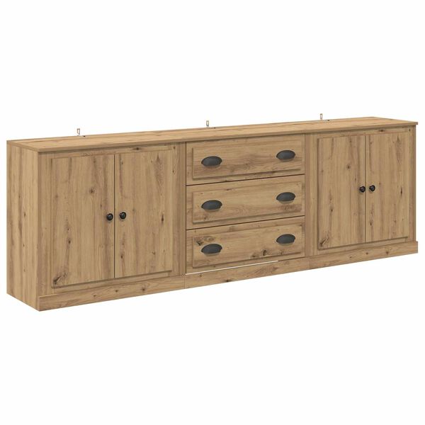 vidaXL Sideboards with Drawer 3 pcs Artisan Oak 70 x 35.5 x 67.5 cm