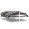 vidaXL Metal Bed Frame without Mattress with Footboard White 140x190cm