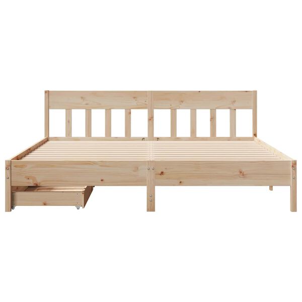 vidaXL Bed Frame without Mattress 180x200 cm Super King Solid Wood Pine