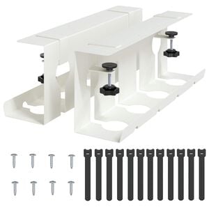 vidaXL Under Desk Cable Management Tray 2 pcs White 43 x 10 x 15 cm