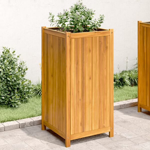 vidaXL Garden Planter with Liner 50x50x100 cm Solid Wood Acacia