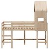 vidaXL Loft Bed with Ladder and Roof without Mattress 90x190 cm Single