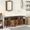 vidaXL Bathroom Vanity Units with Shelf 3 pcs Brown Engineered wood