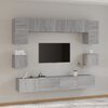 vidaXL 8 Piece TV Cabinet Set Grey Sonoma Engineered Wood