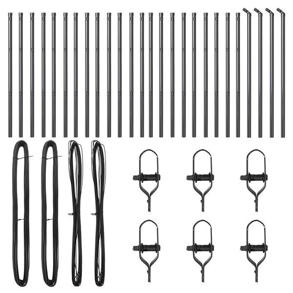 vidaXL Fence Post 26 pcs Grey 3.2 x 3.2 x 100 cm