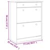 vidaXL Shoe Cabinet ALTA White 77x35x96 cm Solid Wood Pine
