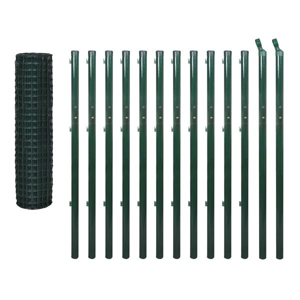 vidaXL Euro Fence Steel 25x1.7 m Green