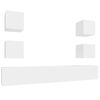 vidaXL 6 Piece TV Cabinet Set White Engineered Wood