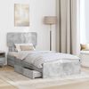 vidaXL Storage Bed Concrete Grey 90 x 200 cm Engineered Wood