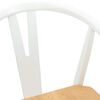 vidaXL Dining Chair 2 pcs White and Natural Solid Rubber Wood