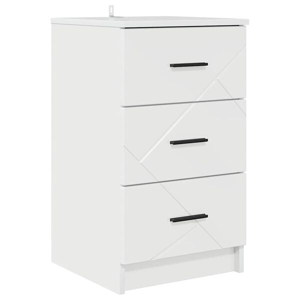 vidaXL Bedside Cabinet with Drawer High gloss white 38 x 38 x 66 cm
