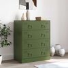 vidaXL Sideboard Olive Green 67x39x83 cm Steel