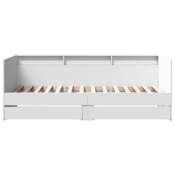 vidaXL Daybed with Drawers without Mattress White 75x190 cm Small Single