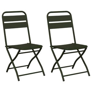 vidaXL Garden Folding Chair Folding 2 pcs Green 42 x 52 x82cm