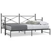 vidaXL Daybed with Trundle without Mattress Black 80x200 cm Steel