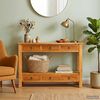 vidaXL Console Table Natural 115 x 32 x 76 cm Solid Mahogany Wood