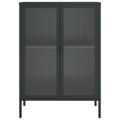 vidaXL Sideboard Black 75x35x105 cm Glass and Steel