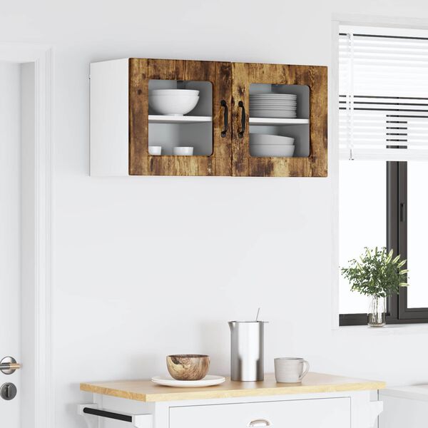 vidaXL Kitchen Cabinet with Shelf 2 pcs Smoked Oak 40 x 31 x 40 cm