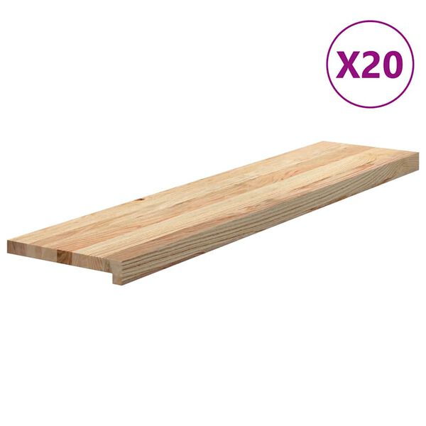vidaXL Stair Treads 20 pcs Untreated 110x25x2 cm Solid Wood Oak