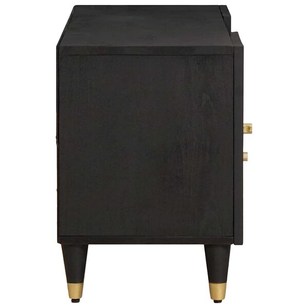 vidaXL TV Cabinet with Drawer Black 105 x 33 x 46 cm Solid Mango Wood