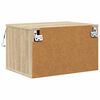 vidaXL Wall-mounted Bedside Cabinet with LED Lights Sonoma Oak