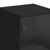 vidaXL Wall Cabinet with Glass Doors Black 35x37x68.5 cm