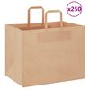 vidaXL Paper Bags 250 pcs with Handles Brown 32x22x24 cm
