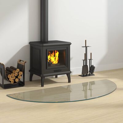 vidaXL Fireplace Glass Plate Half Round 1200x500 mm