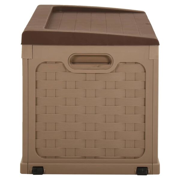 vidaXL Garden Storage Box 335 L Mocha-Chocolate PP Rattan