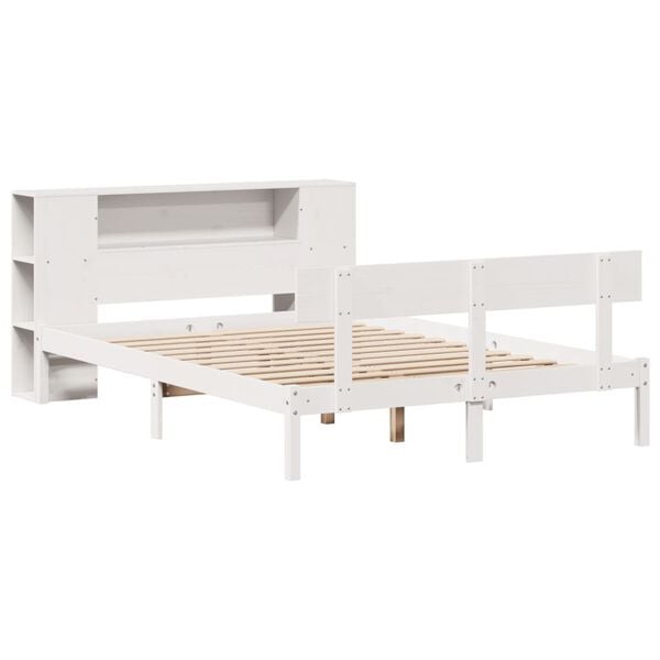 vidaXL Bookcase Bed without Mattress White 120x200 cm Solid Wood Pine