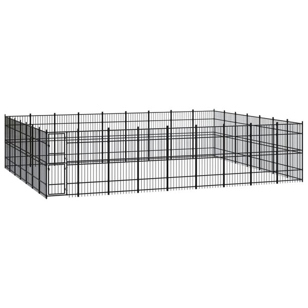 vidaXL Outdoor Dog Kennel Steel 58.06 m&sup2;