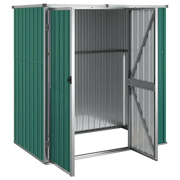 vidaXL Garden Tool Shed Green 161x89x161 cm Galvanised Steel