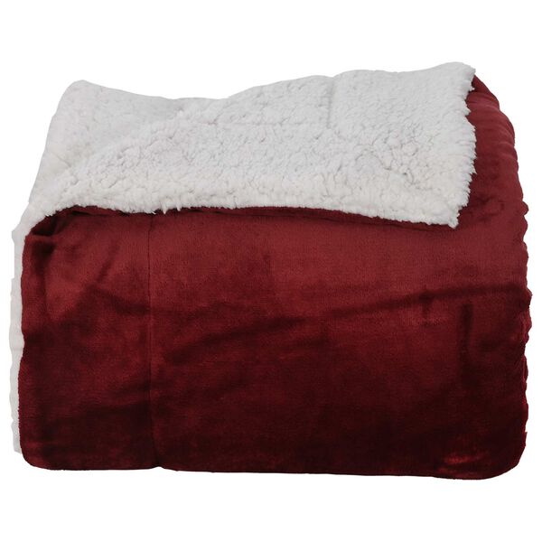 vidaXL Throw Blanket Bordeaux Red 240 x 270 cm Fleece