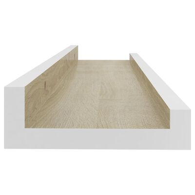 vidaXL Wall Shelves 4 pcs White and Sonoma Oak 40x9x3 cm