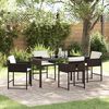 vidaXL Garden Dining Set 5 pcs Brown Poly Rattan