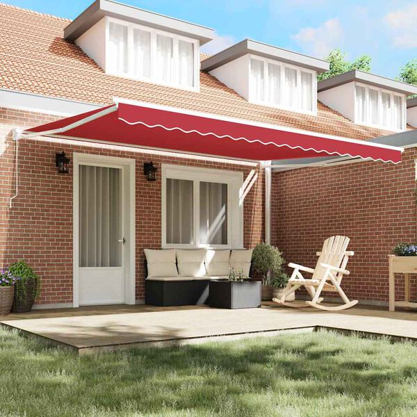 vidaXL Awning Retractable Red 450 x 300 x 165 cm Polyester and Metal